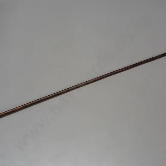 vintage cane with hallmarked sterling silver cap and brass ferrule - dents and split to silver cap L-920