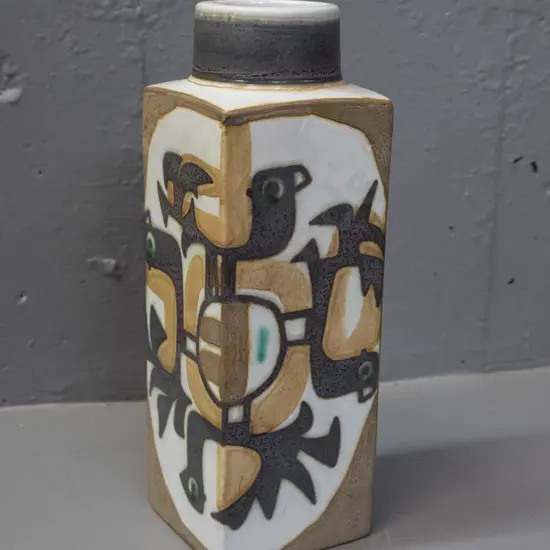 retro Royal Copenhagen "Fajance" series slab sided bottle vase H-230 75 x 75