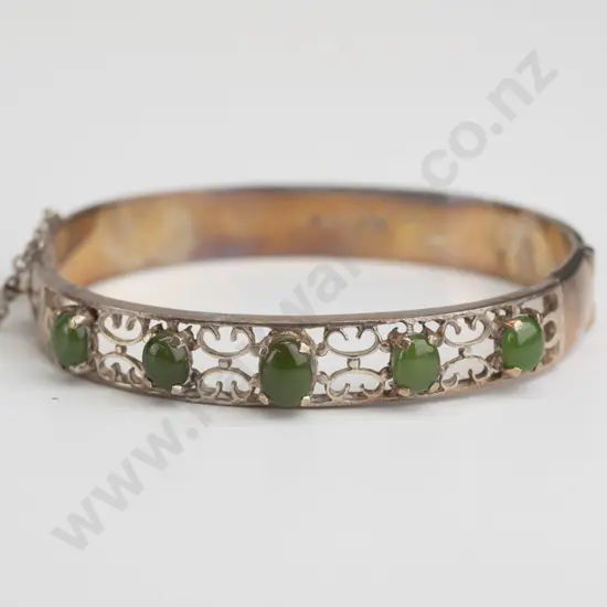 greenstone sterling silver bangle