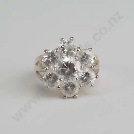 cz sterling silver ring  - size N