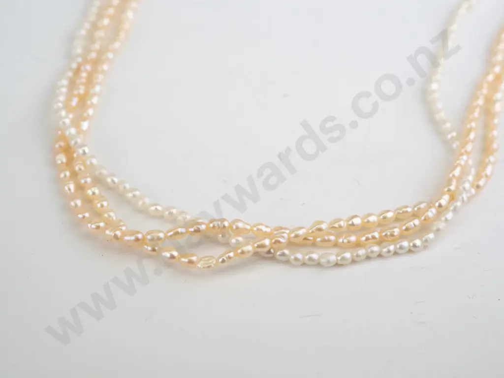 sterling silver baroque pearl & glass beaded necklace Image 1++