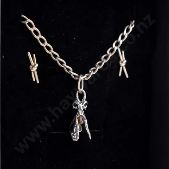 sterling silver earring and necklace set