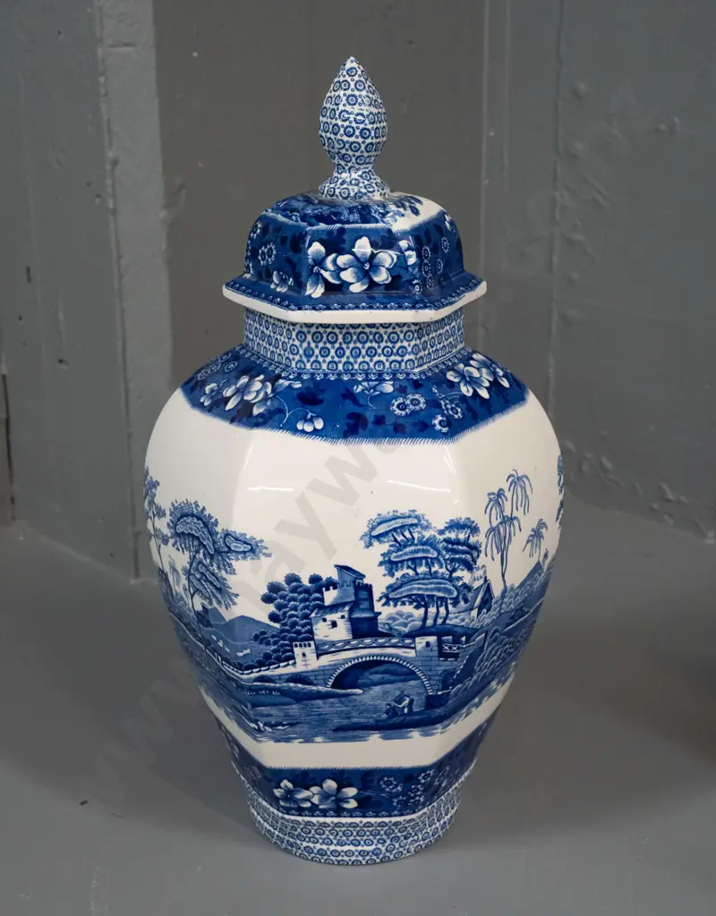 Copeland Spode's Tower hexagonal lidded urn H-410 Image 1++