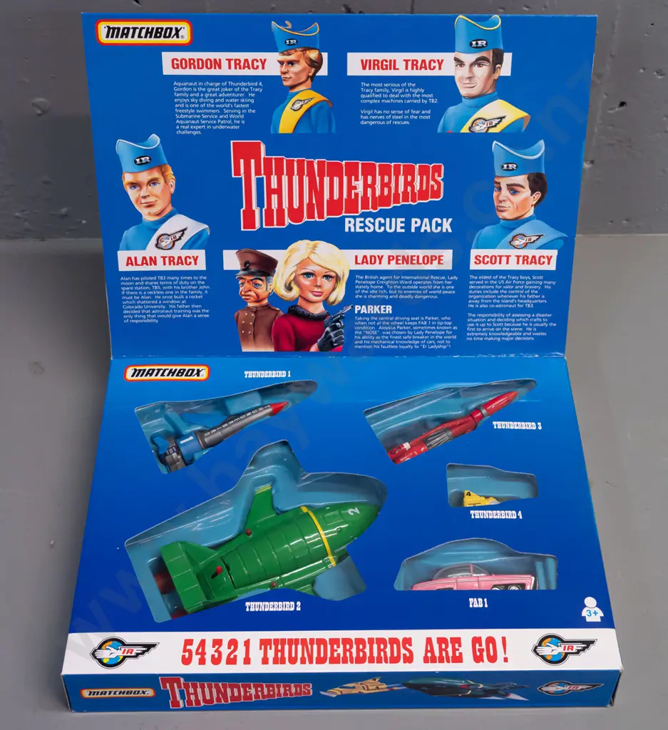 Matchbox Thunderbirds Rescue Pack boxed set of 5 vehicles - dated 1994. W-240 L-320 Image 1++