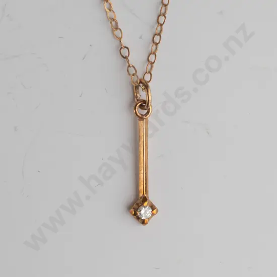 9ct drop pendant with diamond 1.2 gms
