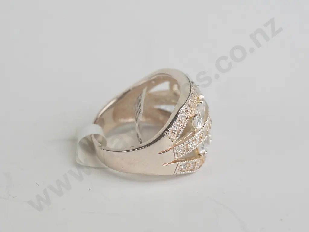 cz sterling silver ring - size O.5 Image 1++