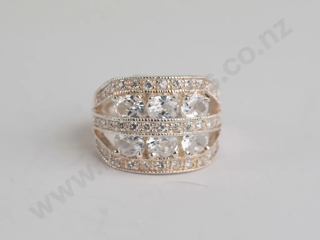 cz sterling silver ring - size O.5 Image 1++