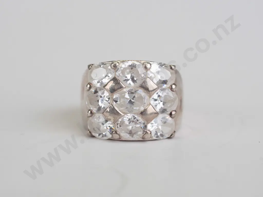 cz sterling silver ring - size O.5 Image 1++