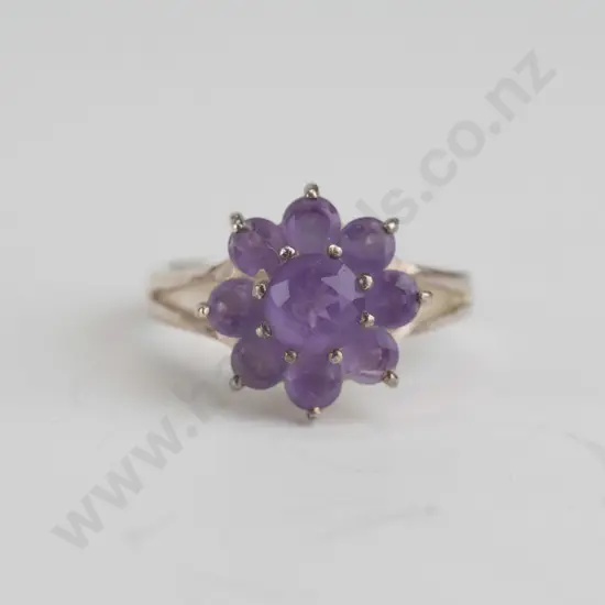 amethyst sterling silver ring - size P.5