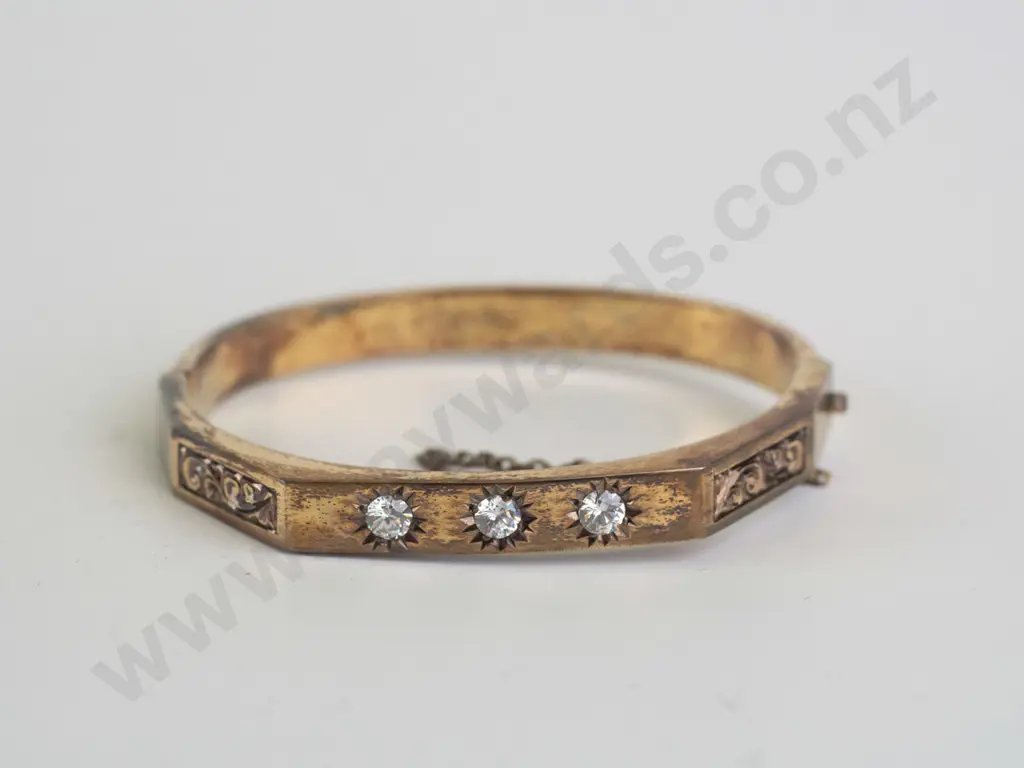 cz sterling silver plated bangle Image 1++