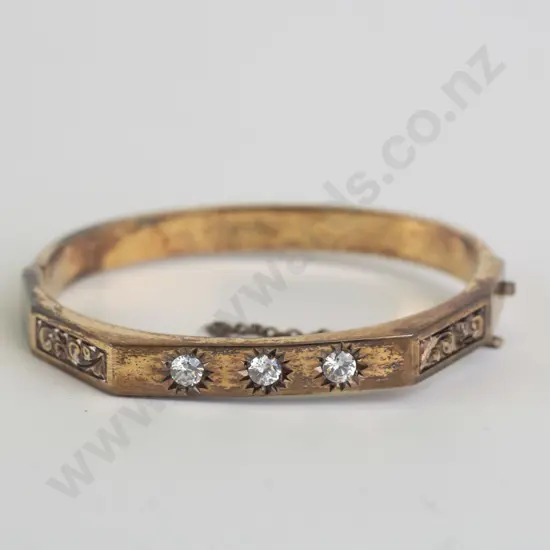 cz sterling silver plated bangle