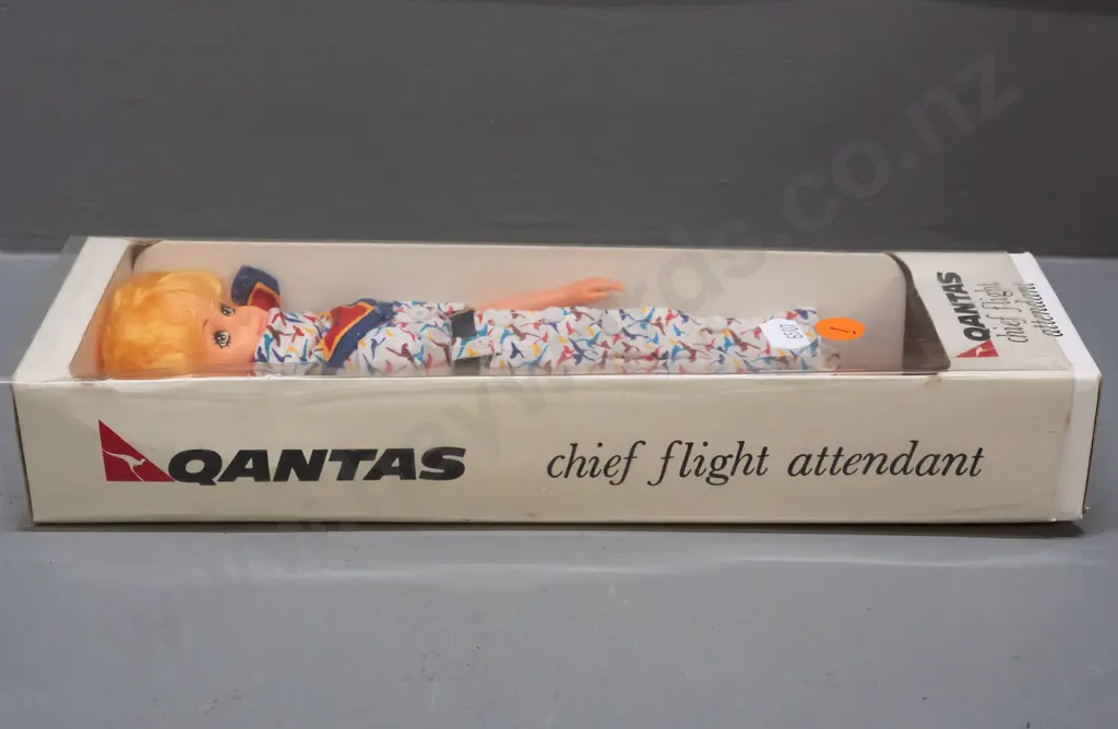 Qantas flight attendant doll with Yves St. Laurent uniform - in original box L-295 W-95 Image 1++