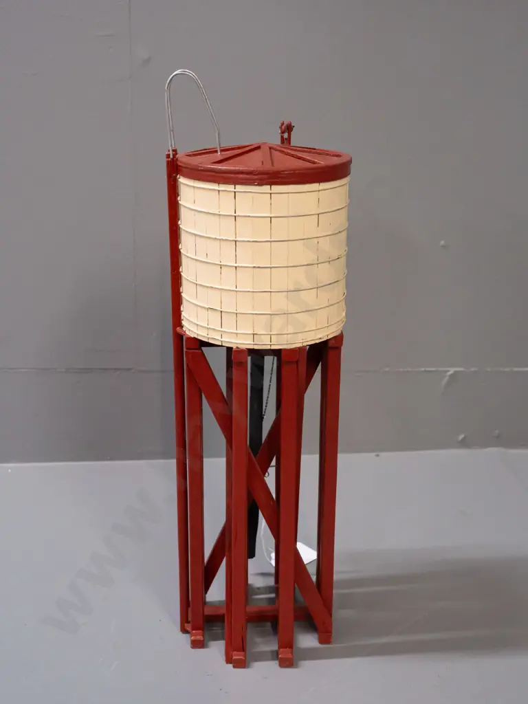 Wooden model of NZR Railway water tower with metal handrails and chain. H-395 Image 1++