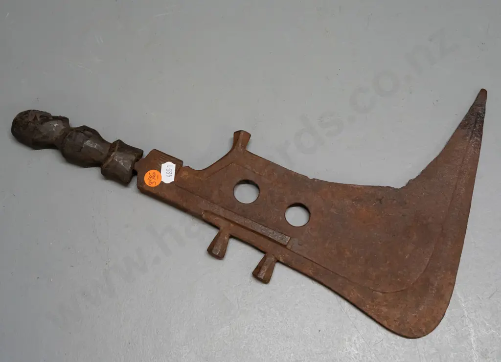 ceremonial Ikul knife - Democratic Republic of Congo. With carved figural handle, has corrosion and pitting L-370 Image 1++