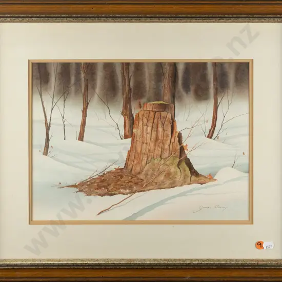 James Bessey - framed watercolour "March Morning" H260 W350
