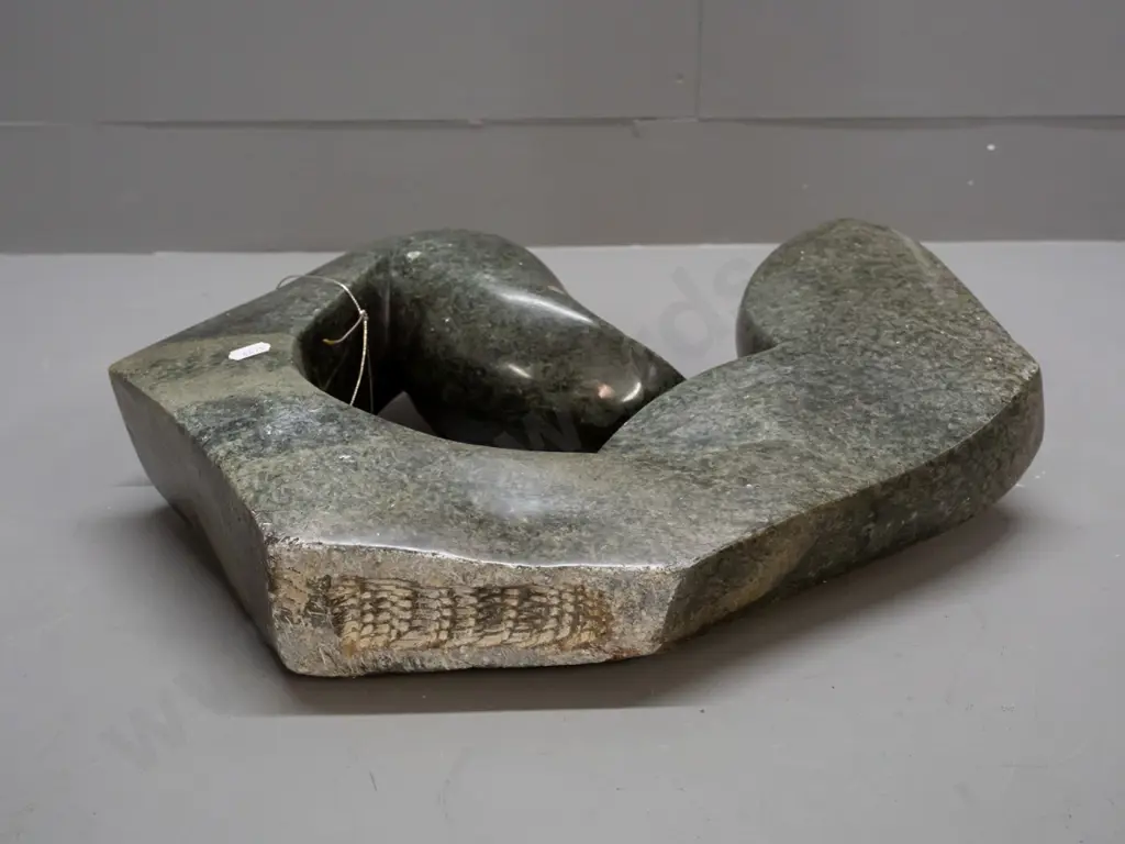 Serpentine/Soapstone(?) stone carving, Shona Tribe Zimbabwe, signed A Moepi H-320 W-410 D-90 Image 1++
