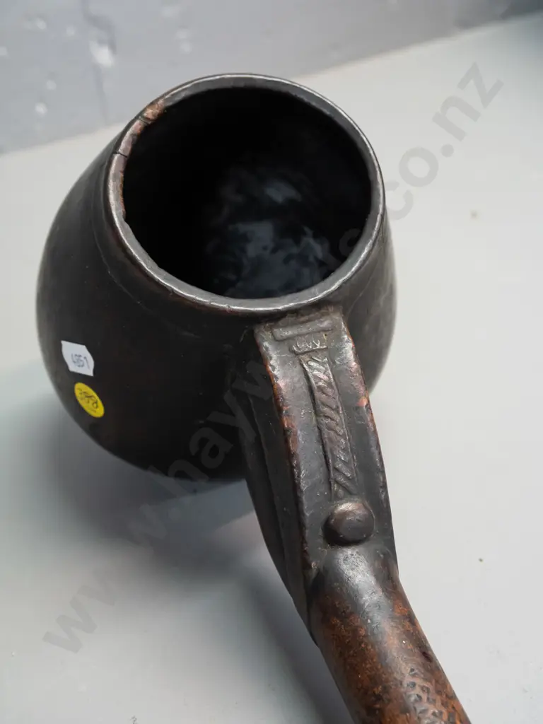 Somali carved wooden camel milk scoop - some hairline cracking around rim L-400 Image 1++