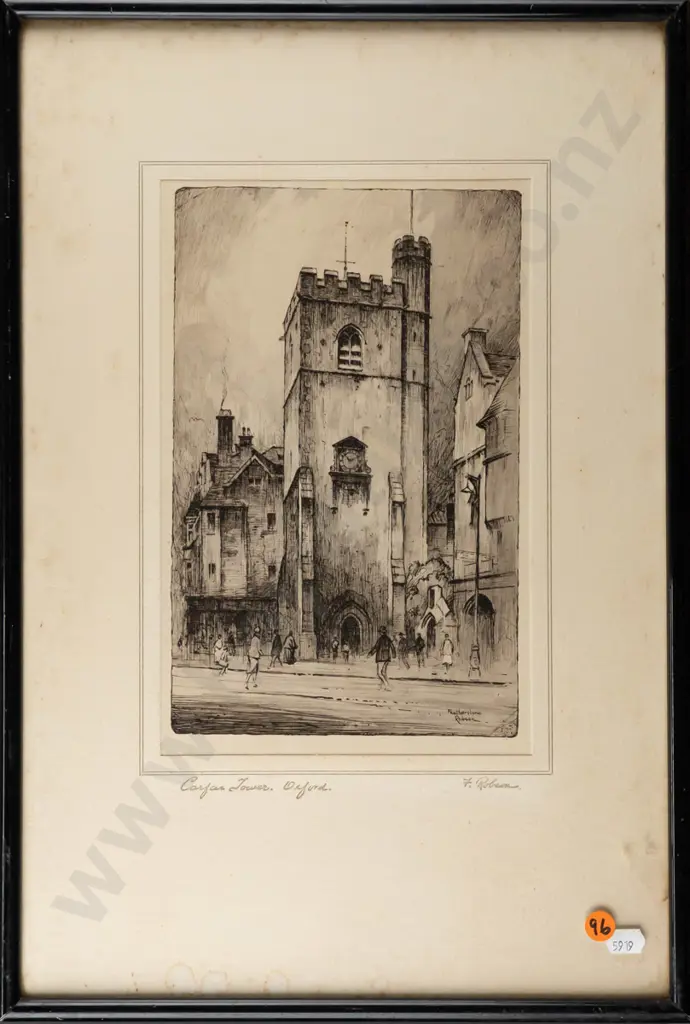 framed vintage print "Carfax Tower Oxford" H250 W160 (frame needs attention) Image 1++
