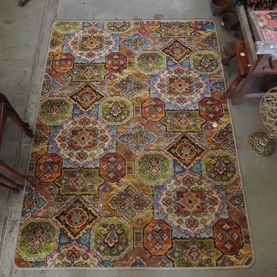 edged multi-coloured carpet square L1910 W1380