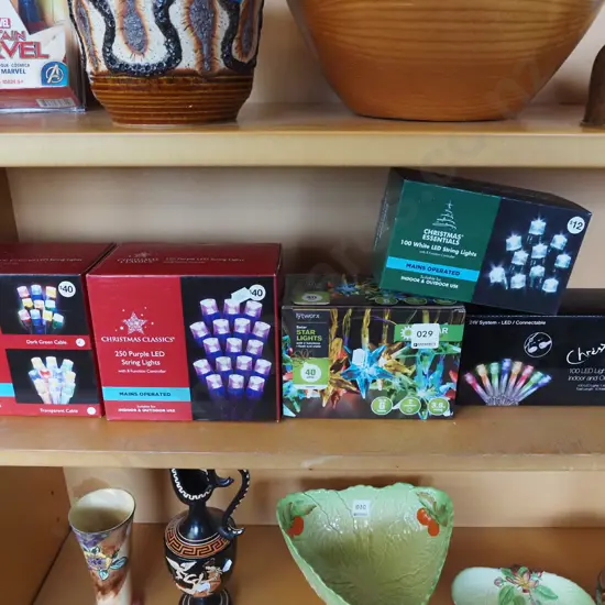 shelf of Xmas lights