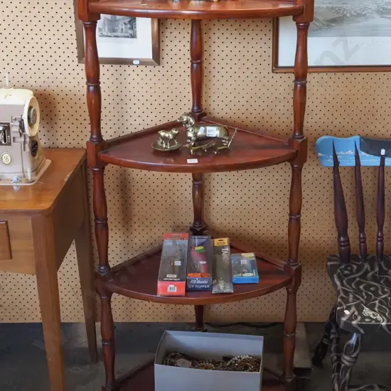 mahogany 4 tier corner what not H1350