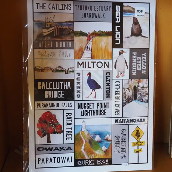 unframed print - locations in South Otago