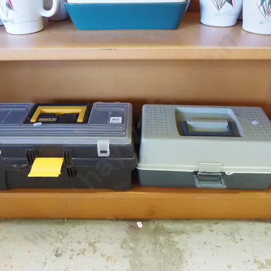 2x plastic tool boxes