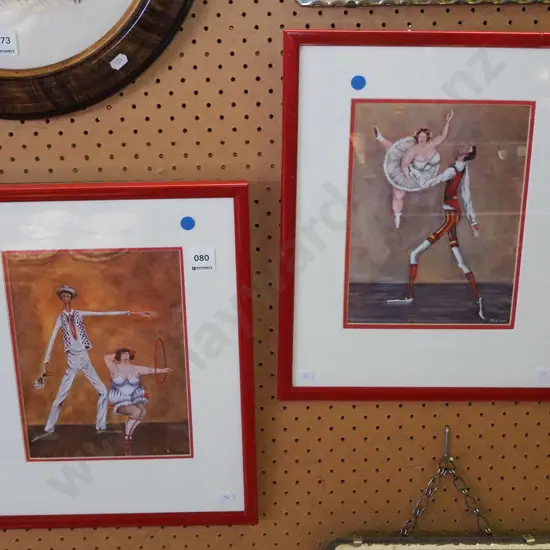 2x prints - performers - blue dots