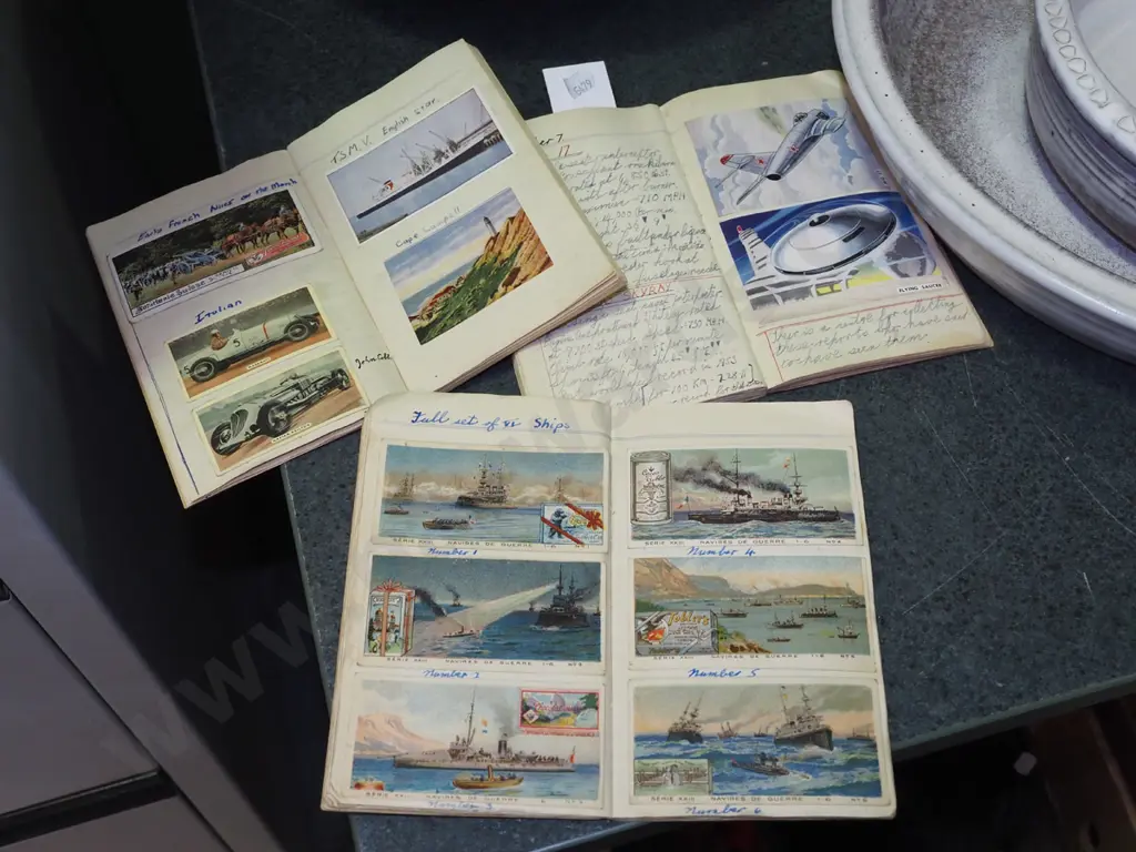 3x hand written notebooks, collector cards Image 1++