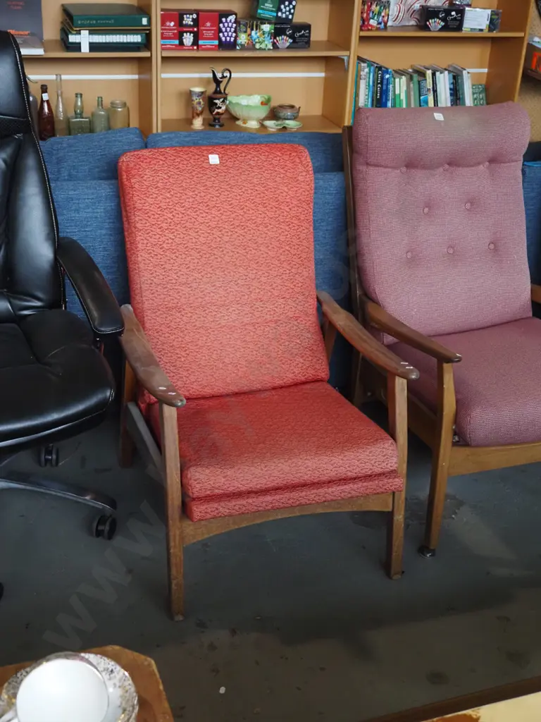 restorer's mahogany mid century armchair - upholstery needs attention Image 1++