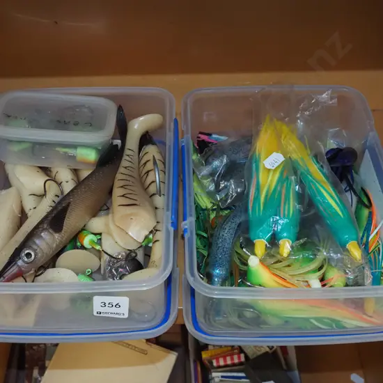 2x plastic containners of fishing lures
