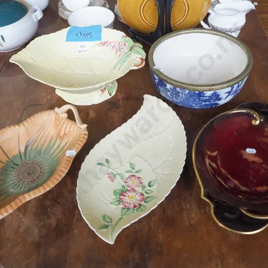 Carlton ware bowl - chip, Rouge Royale dish, willow bowl etc