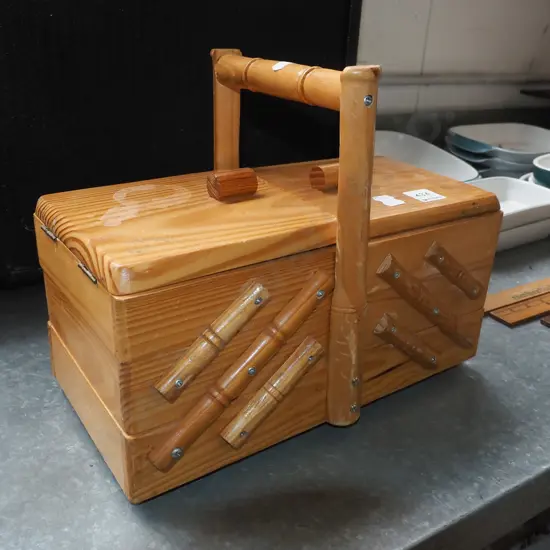 wooden sewing concertina