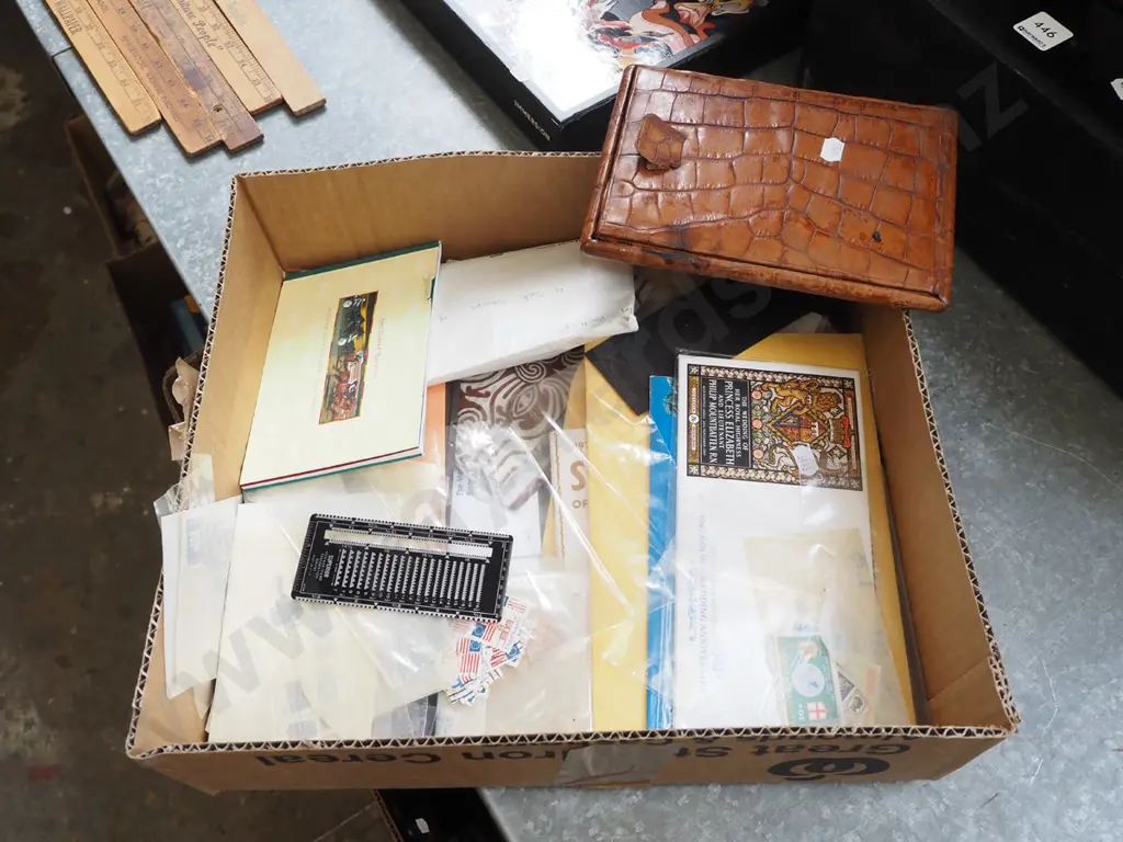 box; stamps, first day covers, mirror etc Image 1++