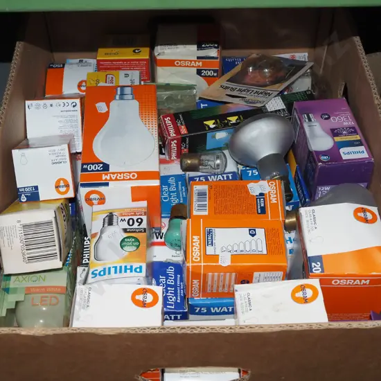 box of light bulbs