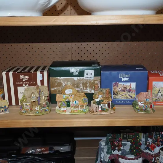 5x Lilliput Lane cottages and boxes