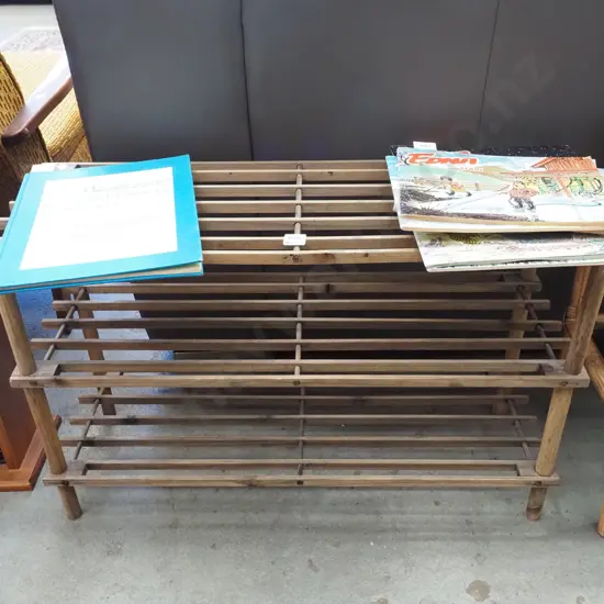 wooden shoe rack