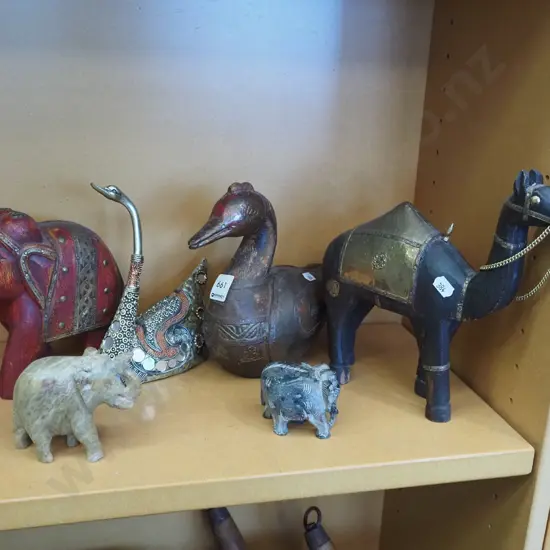 various ornaments; elephant, ducks, camel Tallest h220