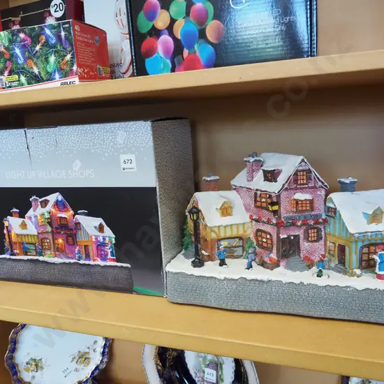 boxed as new light up village shops