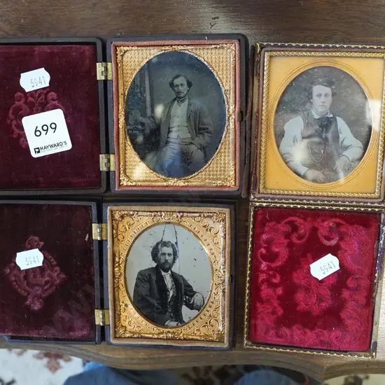 3x  daguerreotypes - crack to one