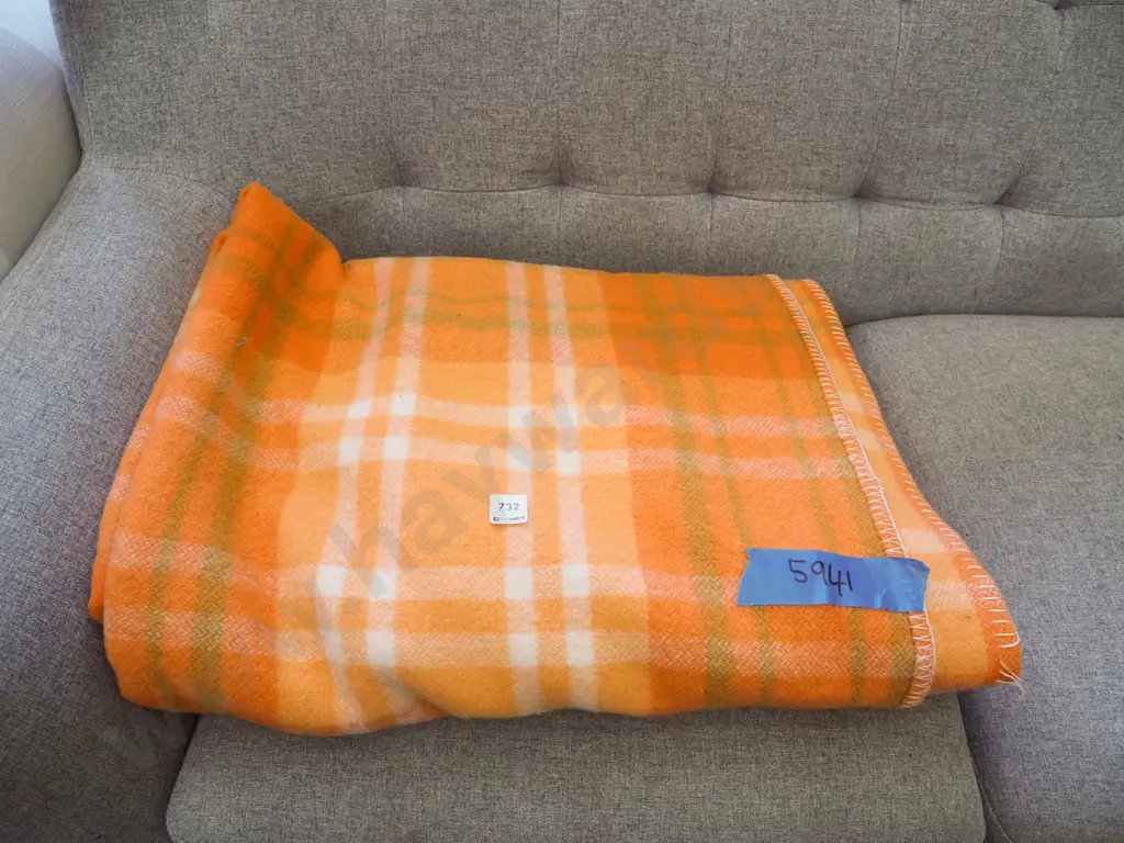 orange checked blanket Image 1++