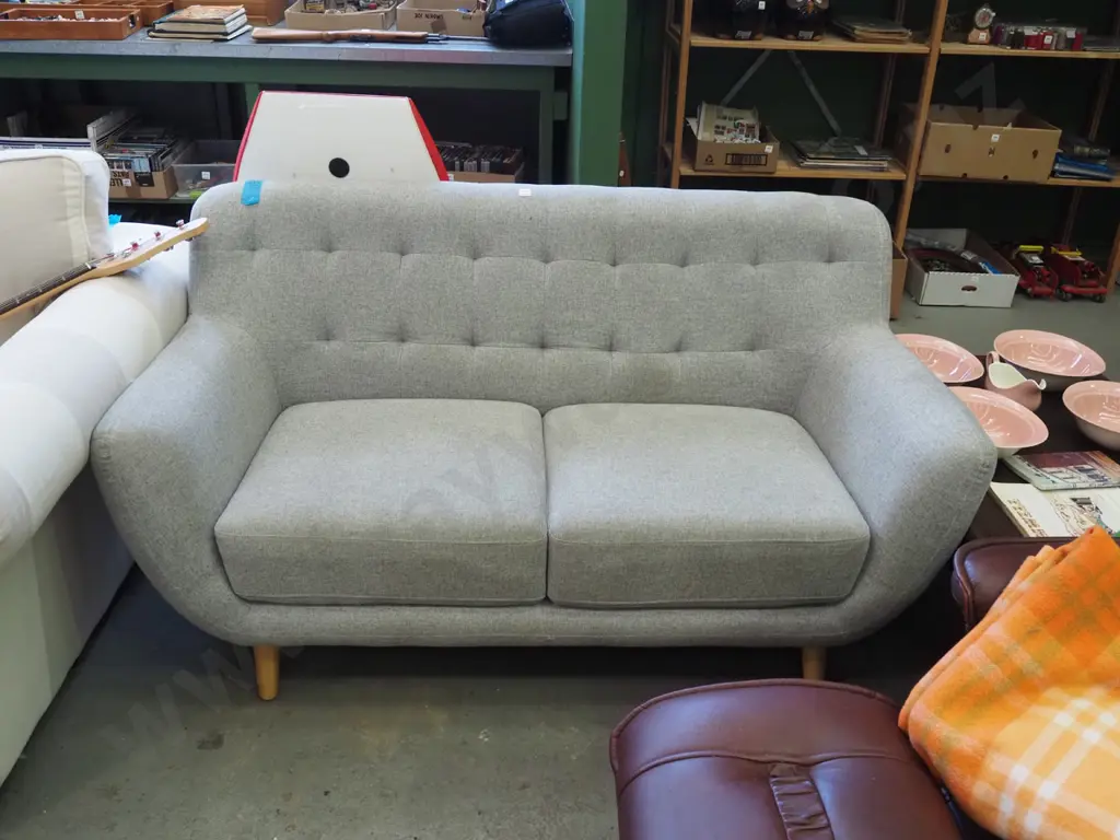 contemporary grey 2 seater settee Image 1++