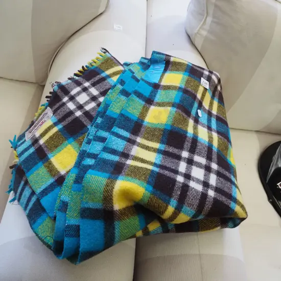 checked travel rug