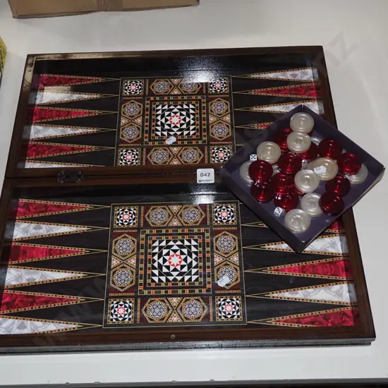 inlaid back gammon set