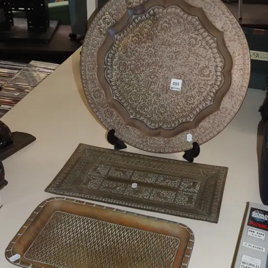 3x etched and pressed copper trays