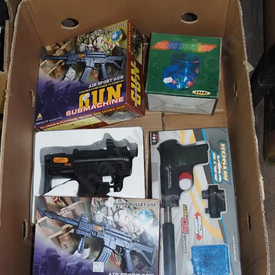 box; as new bb guns, flash beer cup
