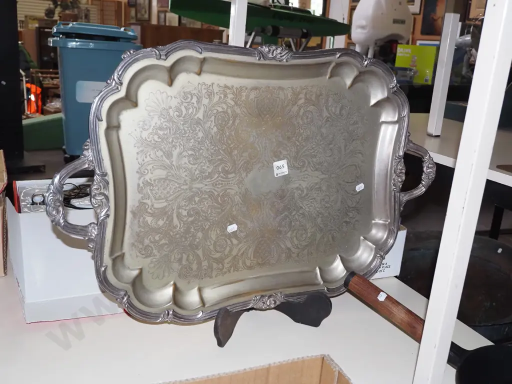 Victorian plated ware tray W680 Image 1++