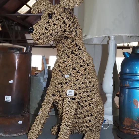 woven seagrass dog figurine H640