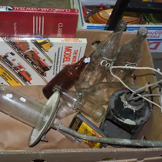 outdoor industrial light, books etc