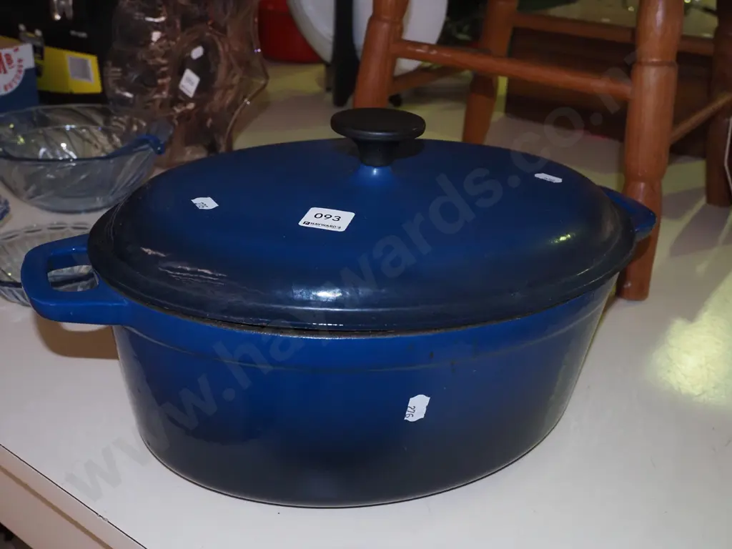 cast iron blue enamel casserole Diam-420 Image 1++